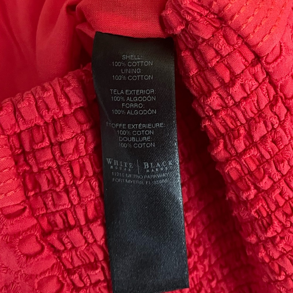 {White House Black Market} Strapless Eyelet Cocktail Dress in Red - Womens 8 - Picture 10 of 10